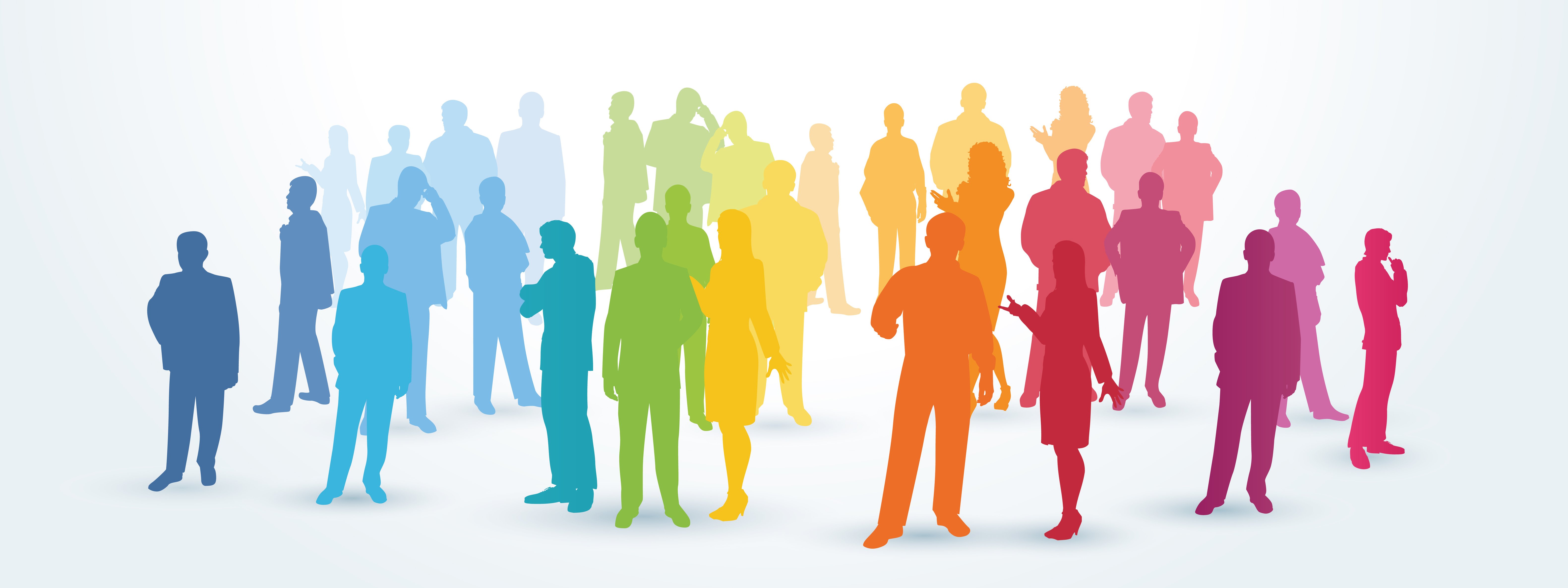 Multi-coloured image to represent different customers for the banner header of the Skypoynt personas blog 