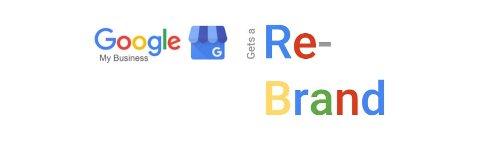 graphic with old Google My Business logo and googled coloured text announcing rebrand to Google Business Profile 